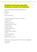 Certified Construction Specifier - Production practice test questions