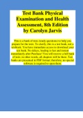 Test Bank Physical Examination and Health Assessment, 8th Edition by Carolyn Jarvis | VERIFIED