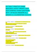 ATI TEAS 7 PRACTICE EXAM &lpar;BIOLOGY&rpar; LATEST UPDATE 2024-2025&vert;VERIFIED EXAM QUESTIONS WITH  DETAILED ANSWERS ALL  GRADED A&plus;&vert;GUARANTEED SUCCESS