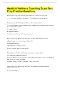 Health & Wellness Coaching Exam Test Prep Practice Questions with COMPLETE SOLUTION