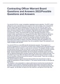 Contracting Officer Warrant Board Questions and Answers 2022/Possible Questions and Answers
