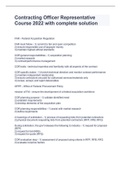Contracting Officer Representative Course 2022 with complete solution