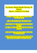 Psychiatric Mental Health Nursing 7th Edition, Sheila l,. Videbeck Test Bank