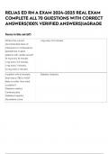 RELIAS ED RN A EXAM 2024-2025 REAL EXAM COMPLETE ALL 70 QUESTIONS WITH CORRECT ANSWERS&lpar;100&percnt; VERIFIED ANSWERS&rpar;&vert;AGRADE