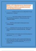 MSSC CPT Maintenance Awareness Pre-Quiz 2 with A&plus; graded Correct and Verified Answers