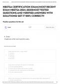 NBSTSA CERTIFICATION EXAM&sol;MOST RECENT EXAM NBSTSA 2024-2025&vert;MOST TESTED QUESTIONS AND VERIFIED ANSWERS WITH SOLUTIONS&vert; GET IT 100&percnt; CORRECT&excl;&excl;