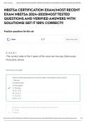 NBSTSA CERTIFICATION EXAM&sol;MOST RECENT EXAM NBSTSA 2024-2025&vert;MOST TESTED QUESTIONS AND VERIFIED ANSWERS WITH SOLUTIONS&vert; GET IT 100&percnt; CORRECT&excl;&excl;