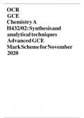Ocr A Level Chemistry Paper 2&colon; H432&sol;02 Synthesis and analytical techniques question paper