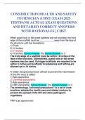 CONSTRUCTION HEALTH AND SAFETY TECHNICIAN &lpar;CHST&rpar; EXAM 2025 TESTBANK ACTUAL EXAM QUESTIONS AND DETAILED CORRECT ANSWERS WITH RATIONALES &vert; CHST