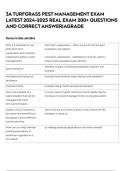 3A TURFGRASS PEST MANAGEMENT EXAM LATEST 2024-2025 REAL EXAM 200&plus; QUESTIONS AND CORRECT ANSWER&vert;AGRADE