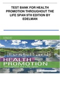 TEST BANK FOR HEALTH PROMOTION THROUGHOUT THE LIFE SPAN 9TH EDITION