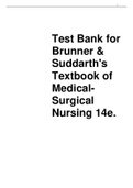 Test Bank for Brunner & Suddarth's Textbook of Medical-Surgical Nursing 14e
