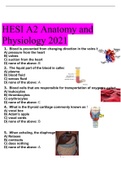 HESI A2 Anatomy and Physiology 2021