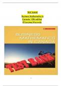 Test Bank for Business Mathematics In Canada 10th edition F&period; Ernest Jerome&comma; Tracy Worswick