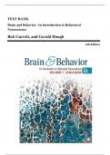 Test Bank - Brain and Behavior&colon; An Introduction to Behavioral Neuroscience&comma; 6th Edition &lpar;Garrett&comma; 2020&rpar;&comma; Chapter 1-15 &vert; All Chapters