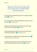  MANICURIST WRITTEN EXAM QUESTIONS AND ANSWERS UPDATED &lpar;2024&sol;2025&rpar; &lpar;VERIFIED ANSWERS&rpar;