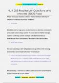NUR 203 Respiratory Questions and  Answers &lpar;100&percnt; Pass&rpar;
