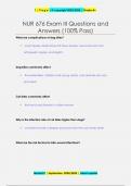 NUR 676 Exam III Questions and  Answers &lpar;100&percnt; Pass&rpar;