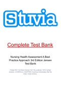 Nursing Health Assessment A Best Practice Approach 3rd Edition Jensen Test Bank