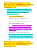 NURSING Fundamentals HESI Review over 700 QUESTIONs AND ANSWERS WITH RATIONALES EXIT EXAM NEW UPDATE 2022 GRADED A&plus; ASSURED SUCCESS