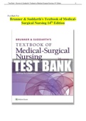 Test bank Brunner & Suddarth's Textbook of Medical-Surgical Nursing 14th Edition Test Bank - All Chapters | Complete  Guide 2022