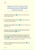 CNMI WRITTEN TEST EXAM QUESTIONS AND ANSWERS UPDATED &lpar;2024&sol;2025&rpar; &lpar;VERIFIED ANSWERS&rpar;