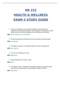 NR 222 HEALTH & WELLNESS EXAM 2 STUDY GUIDE 2022/2023