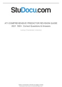 ATI COMPREHENSIVE PREDICTOR REVISION GUIDE 2021  500+ Correct Questions & Answers