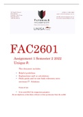 FAC2601  Assignment 1 Semester 2 2022