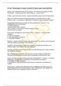 PCM TRAINING EXAM QUESTIONS AND ANSWERS