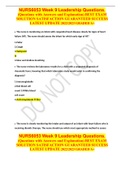 NURS6053 Week 9 Leadership Questions. (Questions with Answers and Explanation) BEST EXAM SOLUTION SATISFACTION GUARANTEED SUCCESS LATEST UPDATE 2022/2023 GRADED A+