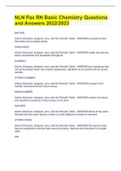 NLN Pax RN Basic Chemistry Questions and Answers 2022&sol;2023