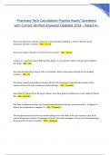 Pharmacy Tech Calculations Practice Exam&sol; Questions  with Correct Verified Answers&sol; Updated 2024 &ndash; Rated A&plus;&period; 