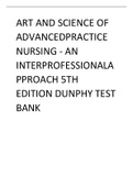 Art and Science of AdvancedPractice Nursing - An InterprofessionalApproach 5th edition Dunphy Test Bank&period;