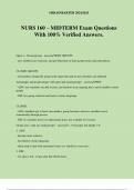 NURS 160 &ndash; MIDTERM Exam Questions With 100&percnt; Verified Answers&period;