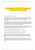  LETRS Units 1-4 POSTTEST Questions And Answers 100&percnt; Verified&period;