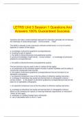   LETRS Unit 3 Session 1 Questions And Answers 100&percnt; Guaranteed Success&period;