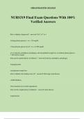 NURS319 Final Exam Questions With 100&percnt; Verified Answers