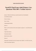 Nurs6531 Final Exam Adult Primary Care Questions With 100&percnt; Verified Answers
