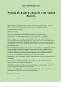 Nursing 201 Exam 1 Questions With Verified Answers&period;