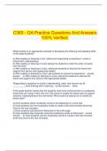 C365 - OA Practice Questions And Answers 100&percnt; Verified&period;