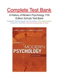 A History of Modern Psychology 11th Edition Schultz Test Bank
