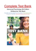 Abnormal Psychology 9th Edition Whitbourne Test Bank
