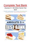 Absolute C&plus;&plus; 5th Edition Savitch Test Bank