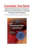 Applied Pathophysiology A Conceptual Approach to the Mechanisms of Disease 4th Edition Braun Test Bank