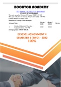 ECS1501 ASSIGNMENT 4 SEMESTER 2 - 2022 (100%)