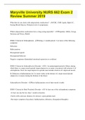 Maryville University NURS 662 Exam 2 Review Summer 2019 &lpar;with COMPLETE SOLUTION&rpar;