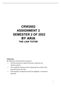 CRW2602 ASSIGNMENT 2 SEMESTER 2 2022 (ALL ANSWERS/ SOLUTIONS)