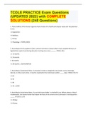 TCOLE PRACTICE Exam Questions (UPDATED 2022) with COMPLETE SOLUTIONS (248 Questions) 60 pages