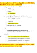 New Jersey Institute Of Technology BIO 150 EMT FINAL REVIEW&excl; Latest update 2022&sol;2023